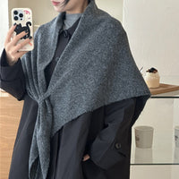 Women's Winter Wool Blend Cross Knit Shawl Scarf Warm Poncho