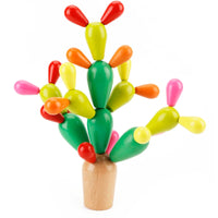 Montessori Cactus Stacking Blocks for Toddlers, Educational Interlocking Balance Toy for Early Learning