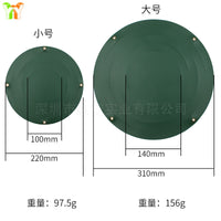 Green Leather Plant Hanger with Tray for Potted Plants