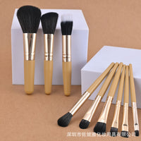 9-Piece Mini Travel Makeup Brush Set with Portable Case, Synthetic Bristles
