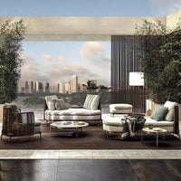 Nordic Rattan Sofa for Living Room, Villa Courtyard, Terrace - Designer Outdoor/Indoor Furniture