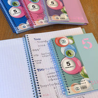 A4 Large Capacity French Ruled Spiral Notebook with Colored Dividers for Students and Office