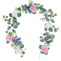 Artificial Eucalyptus Rose Butterfly Vine Garland for Wedding & Festival Decor