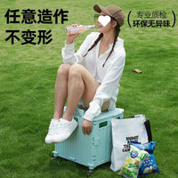 Foldable Portable Shopping Cart with Wheels for Groceries, Camping, and Errands