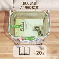 Acrylic Rolling Storage Cart with Wheels and Handle for Books and Supplies