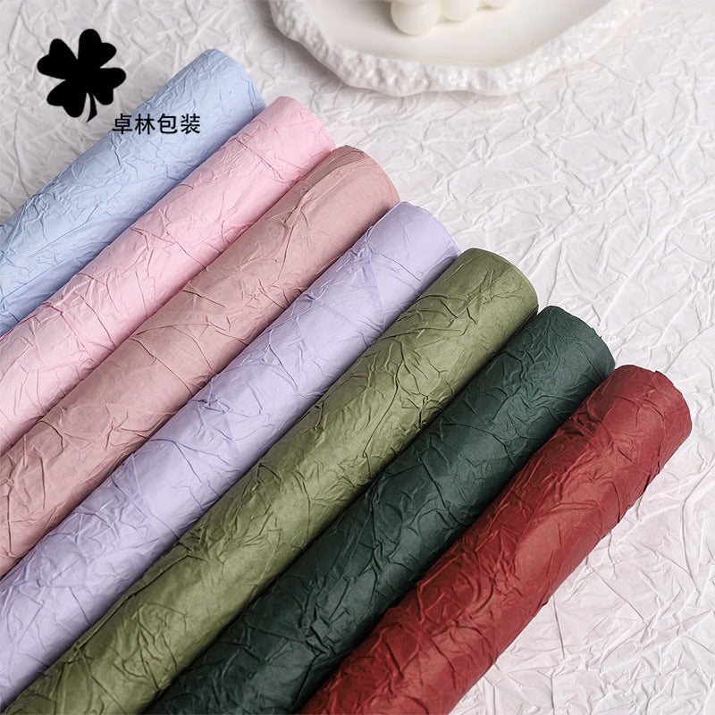Textured Stone Pattern Floral Wrapping Paper for Bouquets, 57x57cm, 5 Sheets/Pack