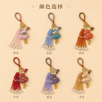 Handmade Song Brocade Gourd Keychain with Double-Sided Embroidery