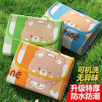 Cute Cartoon Non-Woven Picnic Blanket Waterproof Outdoor Camping Mat Foldable Beach Mat