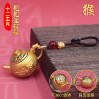Zodiac Mahjong Dice Keychain Fidget Toy for Stress Relief and Good Luck