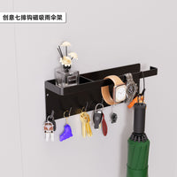 Magnetic Storage Rack for Umbrellas, Keys, and Toiletries - Wall-Mounted Organizer for Entryway and Bathroom