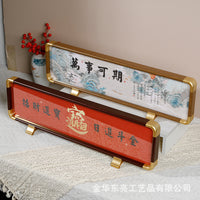 Vintage-Style Double-Sided Picture Frame with Faux Bronze Corners, Desktop Display for Photos and Art