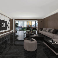 Luxury Dark Patterned Porcelain Floor and Wall Tile for Villas and Commercial Spaces