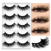 GROINNEYA 5 Pairs Natural B-Curl Baby False Eyelashes for Asian Eyes