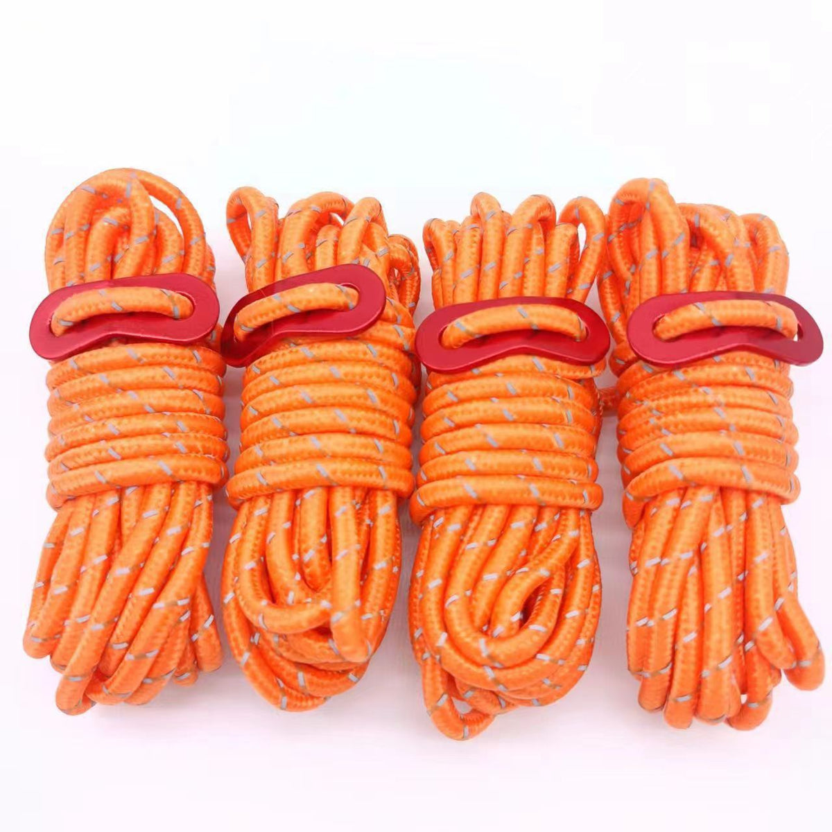 4mm Reflective Guy Ropes with Aluminum Adjusters for Camping Tents and Tarps