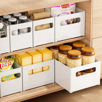Japanese-Style Right-Angle Storage Bins for Kitchen Cabinets and Drawers, Desktop Organizer Baskets