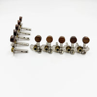 Acacia Wood 5-String 10-Hole Guitar Tuning Pegs with Round Head Handles, 23/25mm String Spacing