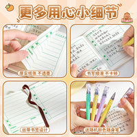 Kabaxiong Cartoon Mini Homework Planner Notebook for Students, PU Leather Cover, Thickened Portable Journal