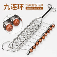Nine-Link Puzzle Ring Set for Kids & Adults, Brain Teaser Logic Game, Educational Toy