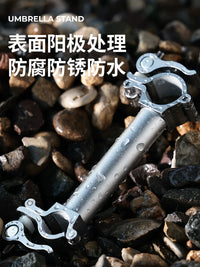 Outdoor Camping Cart Aluminum Alloy Umbrella Holder for Sunshade and Rain Protection