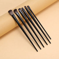 6-Piece Portable Eye Makeup Brush Set with Travel Pouch