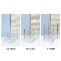 Desktop Bookshelf Organizer Clear PET Stackable Storage Rack for Office and Students