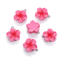 9-Color Resin Plumeria Flower Charms for DIY Jewelry Making