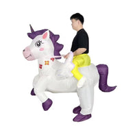 Inflatable Unicorn Rider Costume for Adults and Kids - Halloween, Cosplay, Party, Sports Event