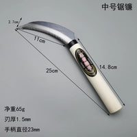 Ninja Bear Hand All-Steel Saw Sickle with Wooden Handle for Weeding and Grass Cutting