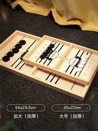 Wooden Fast Sling Puck Game Board, 3-in-1 Foldable Tabletop Game for Kids and Adults