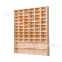 Wooden Multi-Grid Display Shelf for Diecast Cars & Blind Box Toys, Wall-Mounted Storage Organizer with Dust Cover Option