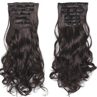 Clip-In Wavy Hair Extensions - 6 Piece Set with 16 Clips