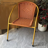 Rattan Woven Small Apartment Camping Balcony Leisure Table and Chair Outdoor Courtyard Modern Open-Air Chair