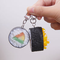 Realistic Sushi Food Keychain Japanese Cuisine Rice Ball Backpack Charm Gift