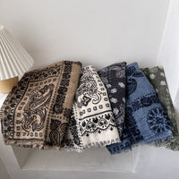 Light Luxury Cream White Soft Cotton Linen Scarf for Women, Autumn/Winter Versatile Long Shawl