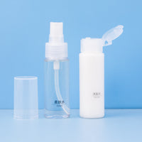 Travel Refillable Bottle Set for Shampoo, Lotion, and Cosmetics - Press Pump & Spray Bottles