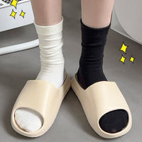 Women's Boneless Mid-Calf Cotton Socks - Soft, Breathable, Loose-Fit