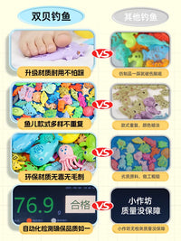 Magnetic Fishing Game Toy Set for Toddlers and Kids, Educational Bath Toy with Rods, Nets, and Fish