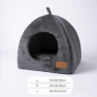 Triangular Enclosed Pet Bed for Cats and Small Dogs, Warm Winter Cat House