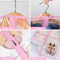Clear Garment Bag for Dance Costumes with 3 Pockets, 40-inch