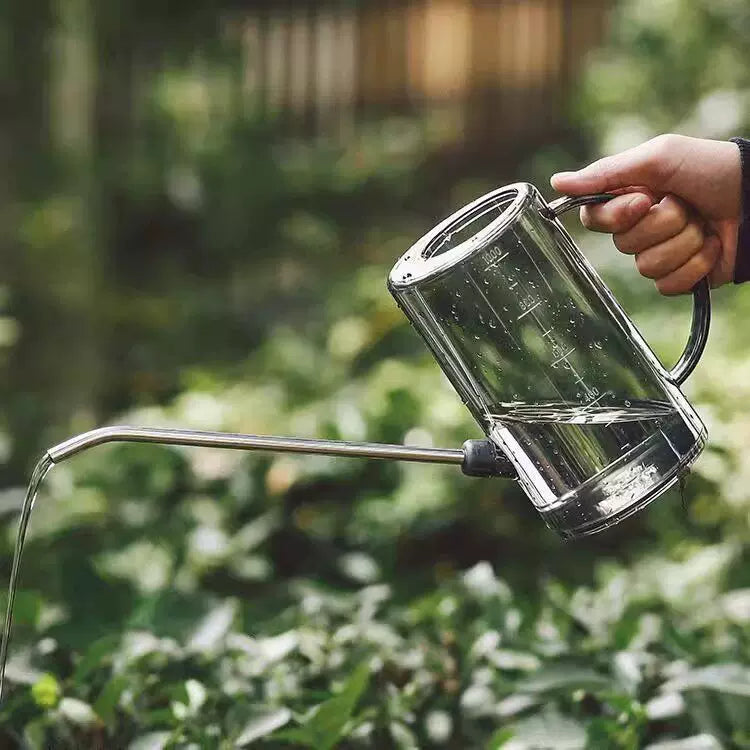 Long Spout Watering Can for Indoor Outdoor Plants, Stainless Steel or Plastic Garden Watering Pot