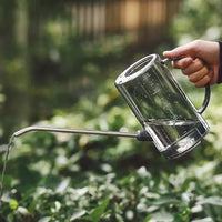 Long Spout Watering Can for Indoor Outdoor Plants, Stainless Steel or Plastic Garden Watering Pot