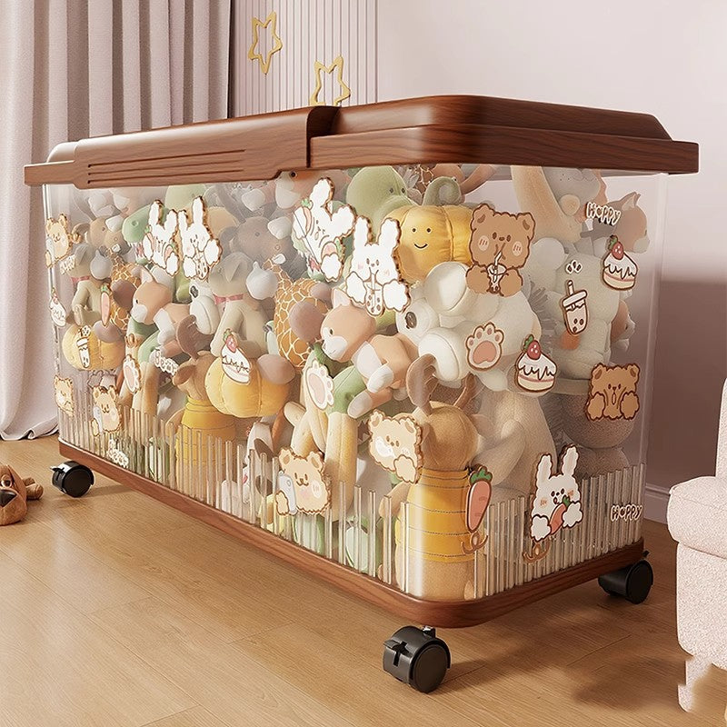 Stackable Transparent Storage Box with Lid for Toys, Snacks, and Blocks