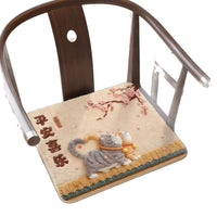 Plush Cartoon Faux Cashmere Seat Cushion for Office, Dining, or Dorm Chairs