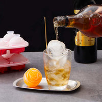 Rose Ice Ball Mold Whiskey Large Ice Cube Maker Food Grade Silicone Ice Tray Ice Box