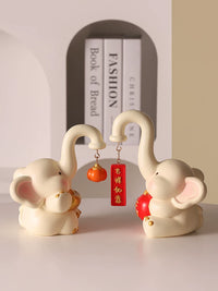 Auspicious Elephant Figurine for Living Room Home Decor, Light Luxury TV Cabinet Wine Cabinet Decoration, Housewarming Gift