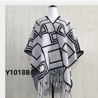 Unisex Paisley Reversible Faux Cashmere Shawl with Tassels for Autumn/Winter