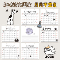 2027 Graffiti Creative Desk Calendar with Stand and Memo Pad for Students and Office