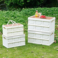 Foldable Car Trunk Organizer Storage Box with Tabletop for Outdoor Camping