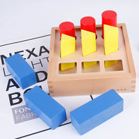 Montessori Geometric Cylinder Ladder Wooden Sorting Sensory Educational Toy for Early Learning