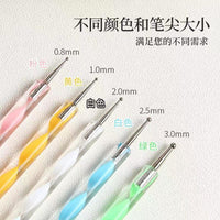 Dual-Ended Nail Art Dotting Pen Set for Rhinestones and Designs - 5 Pieces
